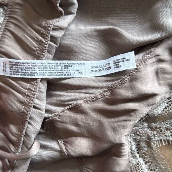 intimately free people satin lace bodysuit tank top women’s size small gray roma - Picture 6 of 8